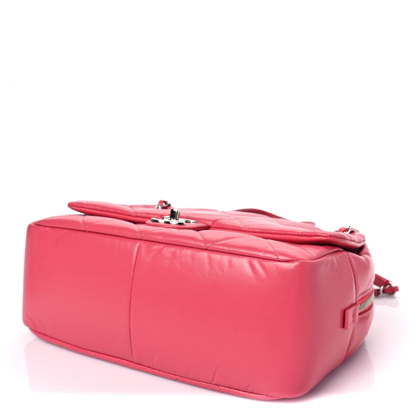 Aged Calfskin Quilted Small Express Bowling Bag Pink