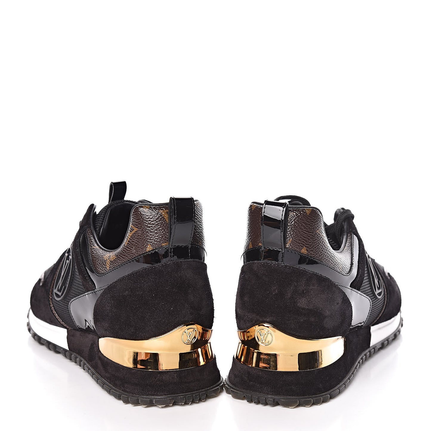 Suede Monogram Run Away Sneakers 40 Black