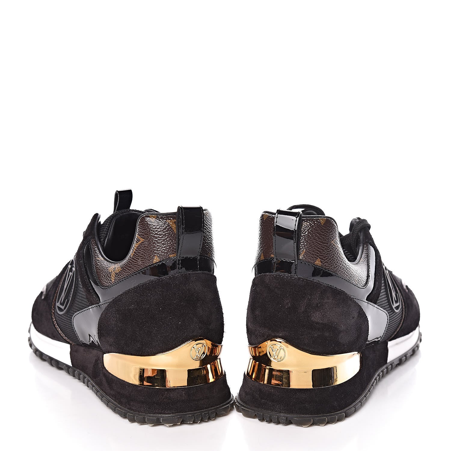 Louis Vuitton Suede Monogram Run Away Sneakers 40 Black 6 of 10