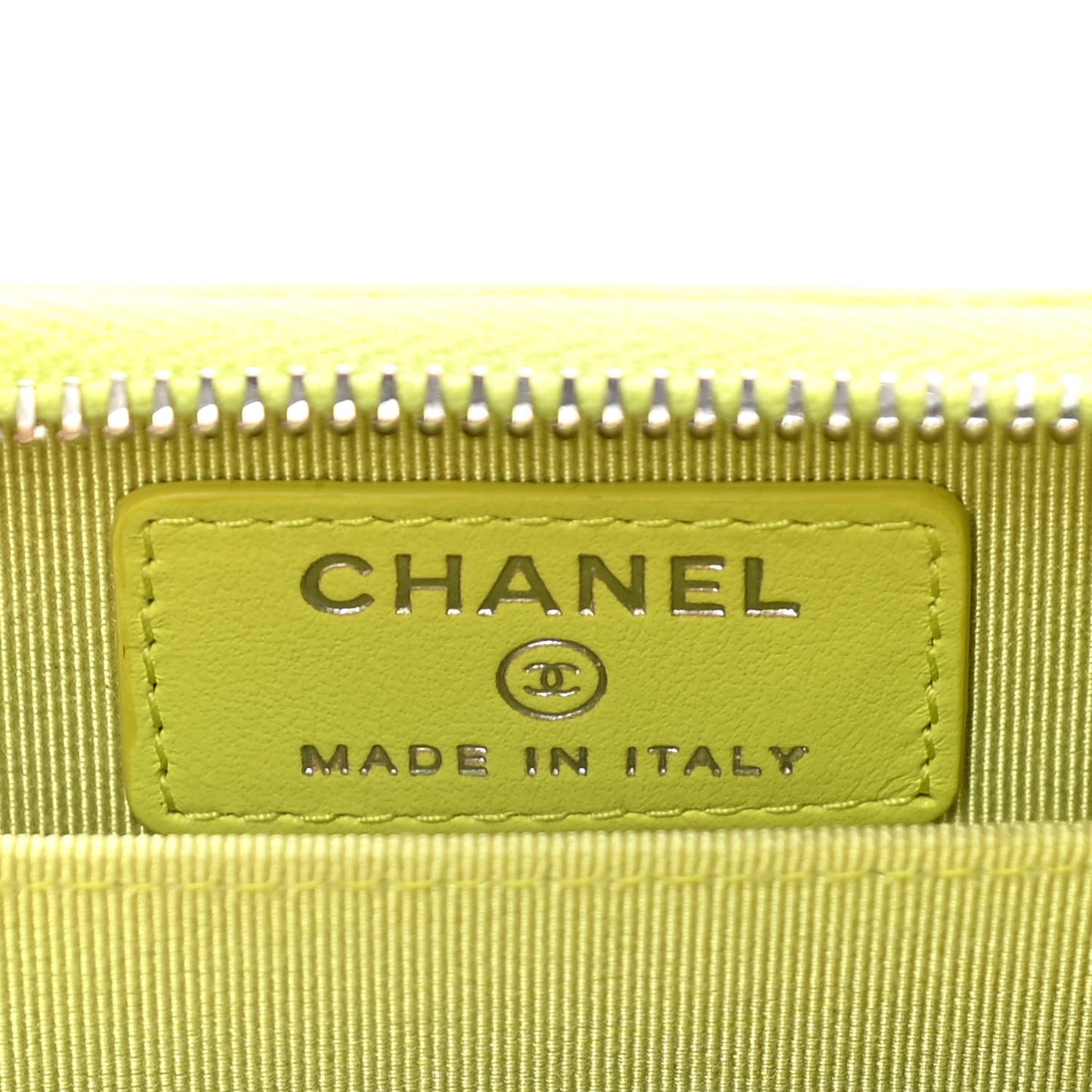 Lambskin Quilted Zip Coin Purse Wallet Neon Yellow