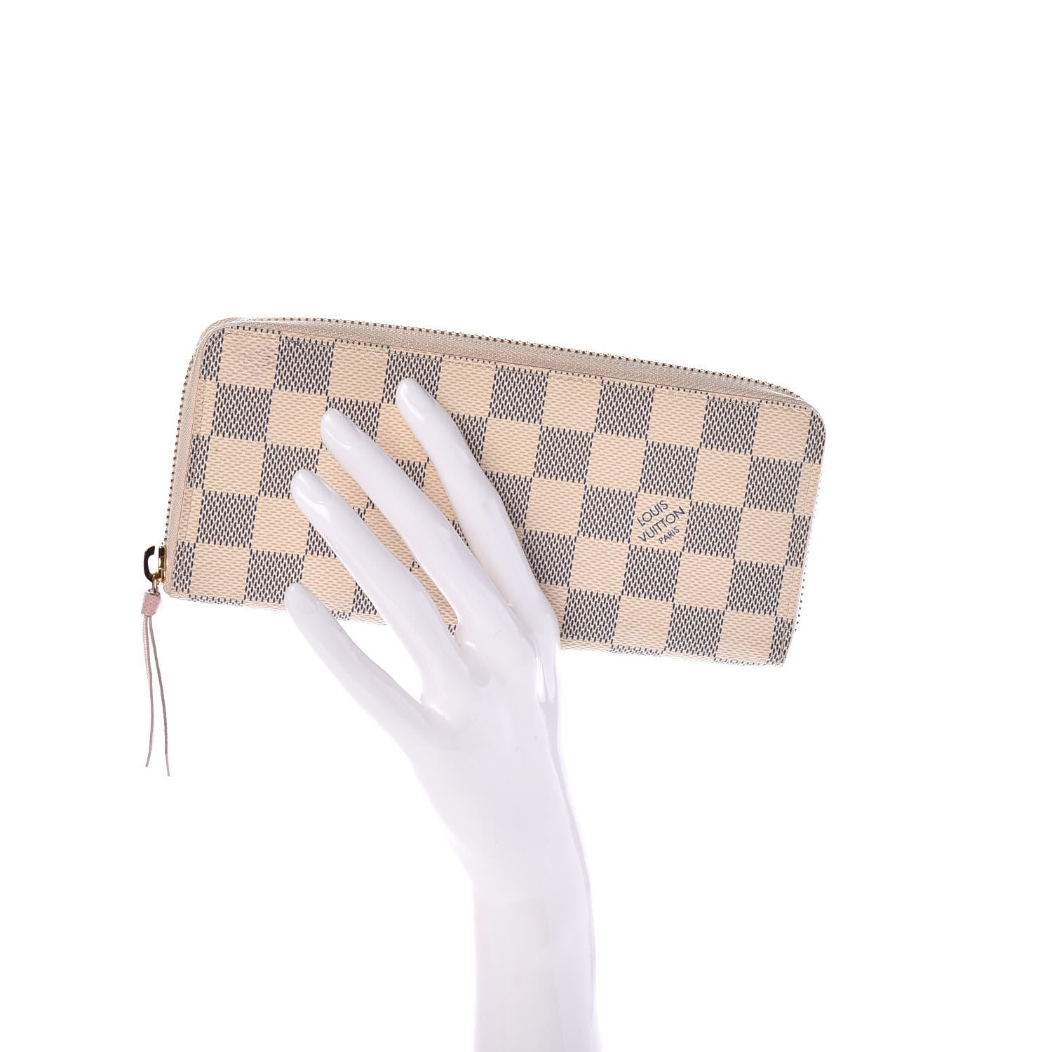 Louis Vuitton Damier Azur Clemence Wallet Rose Ballerine 2 of 8