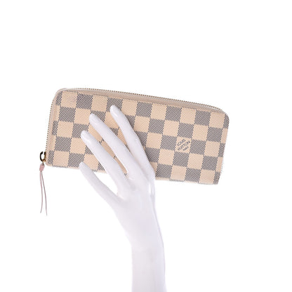 Louis Vuitton Damier Azur Clemence Wallet Rose Ballerine 2 of 8