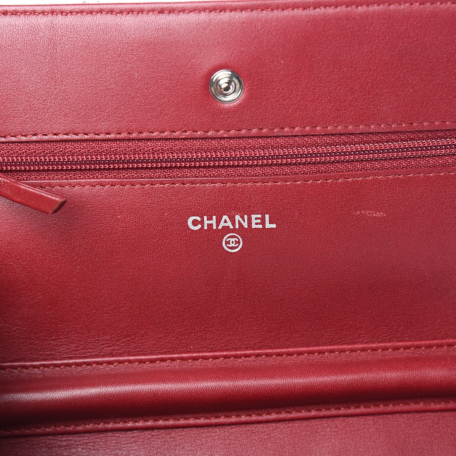 Chanel Patent Quilted Wallet On Chain WOC Red 5 of 10