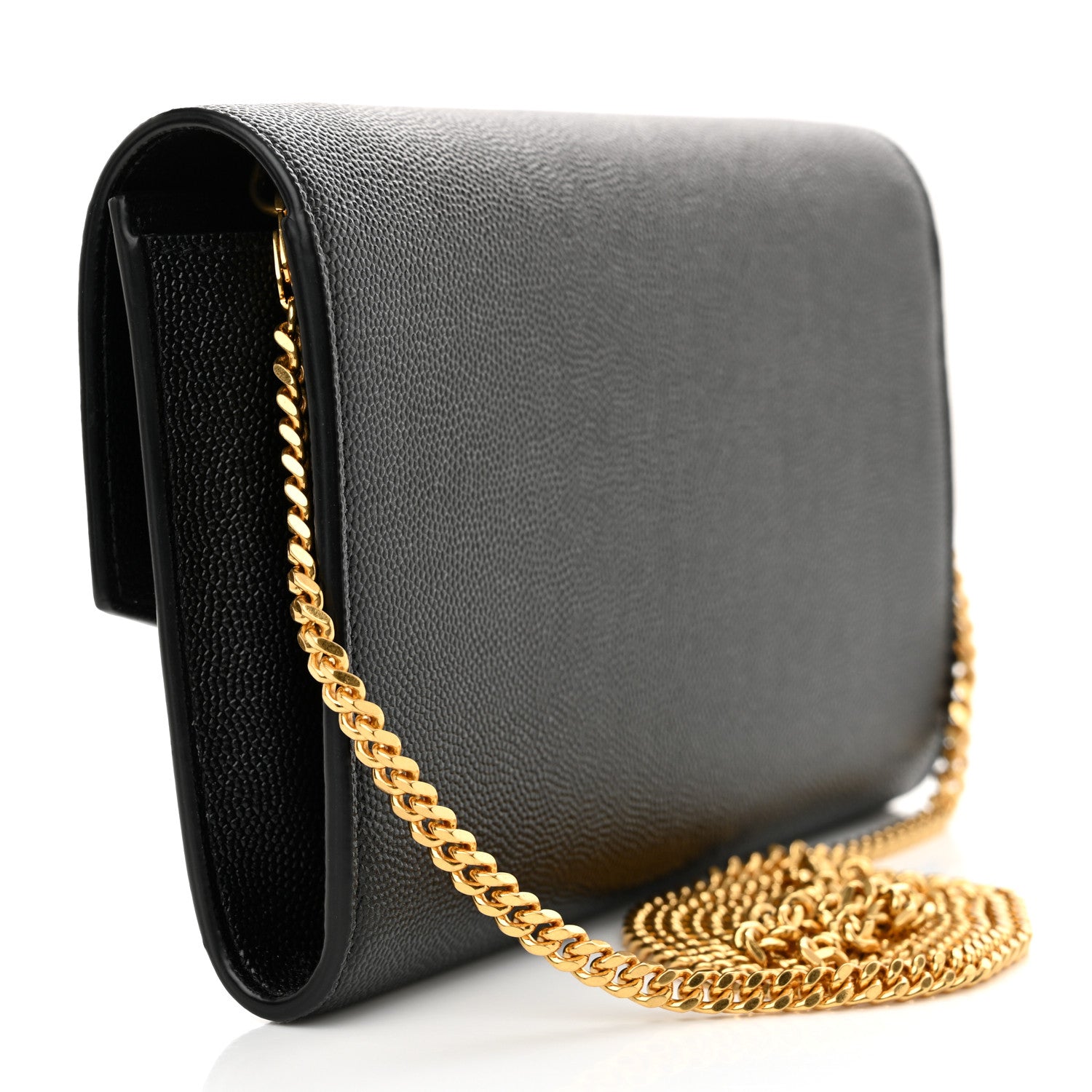 Saint Laurent Grain De Poudre Uptown Chain Wallet Black 4 of 11