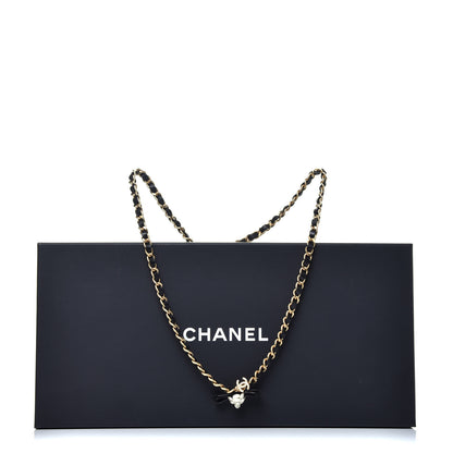 Chanel Calfskin Crystal Chain Camellia Belt 85 Black Gold 8 of 8