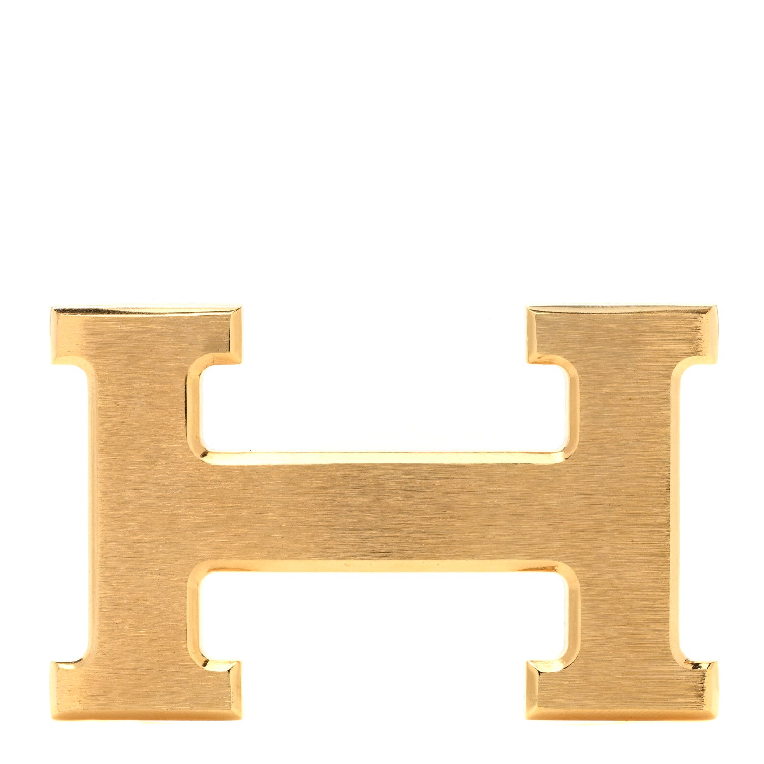 Hermes 18K Yellow Gold Brushed 32mm H Belt Buckle 1 of 3