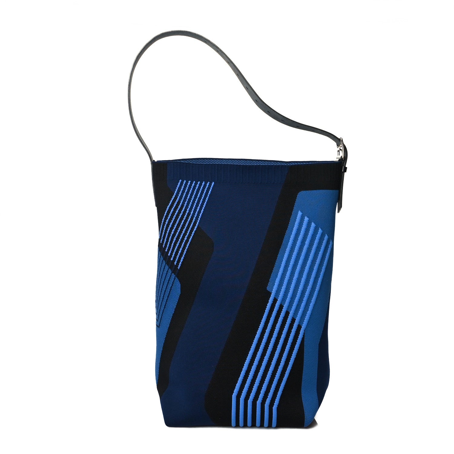 Hermes Technical Mesh Hunter Calfskin Etriviere Dynamo Shoulder Bag MM Bleu Marine Black 1 of 9