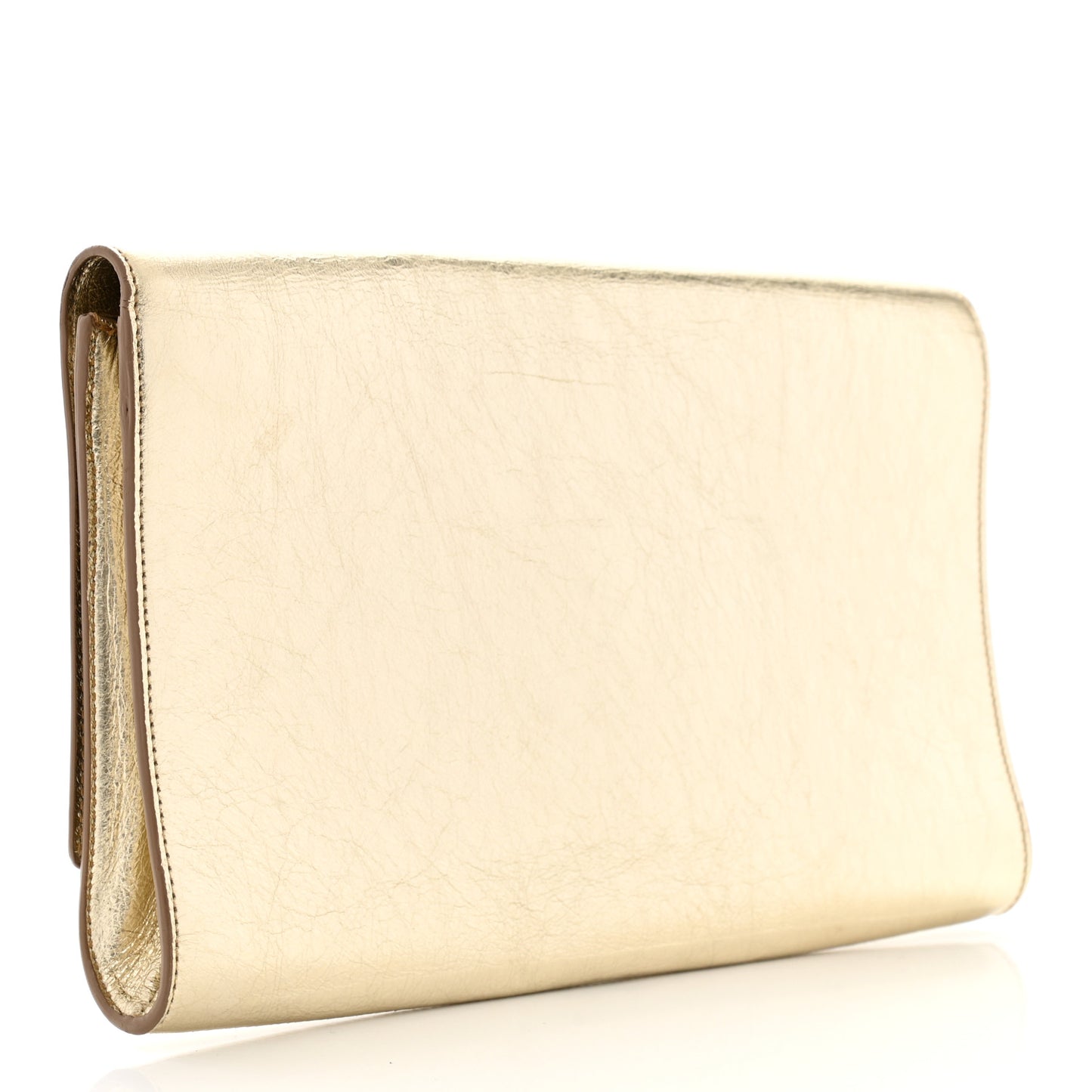 Metallic Textured Calfskin Monogram Large Belle De Jour Clutch Gold