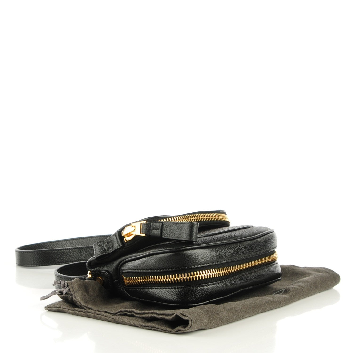 Tom Ford Pebbled Calfskin Jennifer Mini Crossbody Bag Black 4 of 7