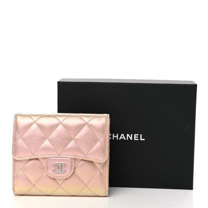 Chanel Iridescent Calfskin Quilted Compact Flap Wallet Pink 8 of 8