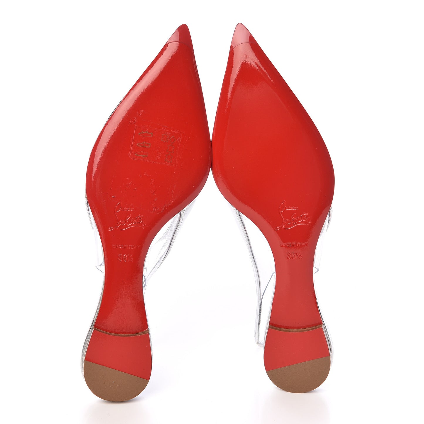 Specchio PVC V Dec Slingback Flats 36.5 Silver