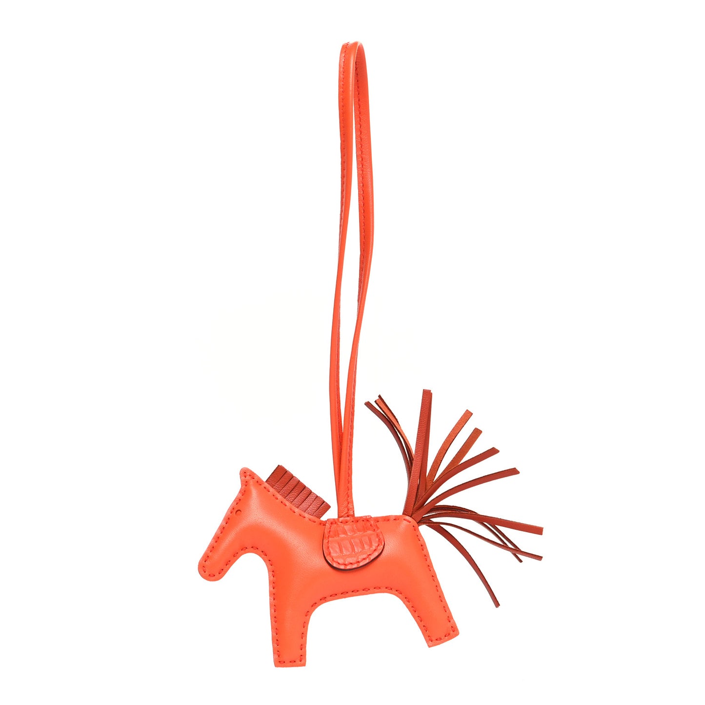 Milo Lambskin Matte Alligator Touch Grigri Rodeo Horse Bag Charm PM