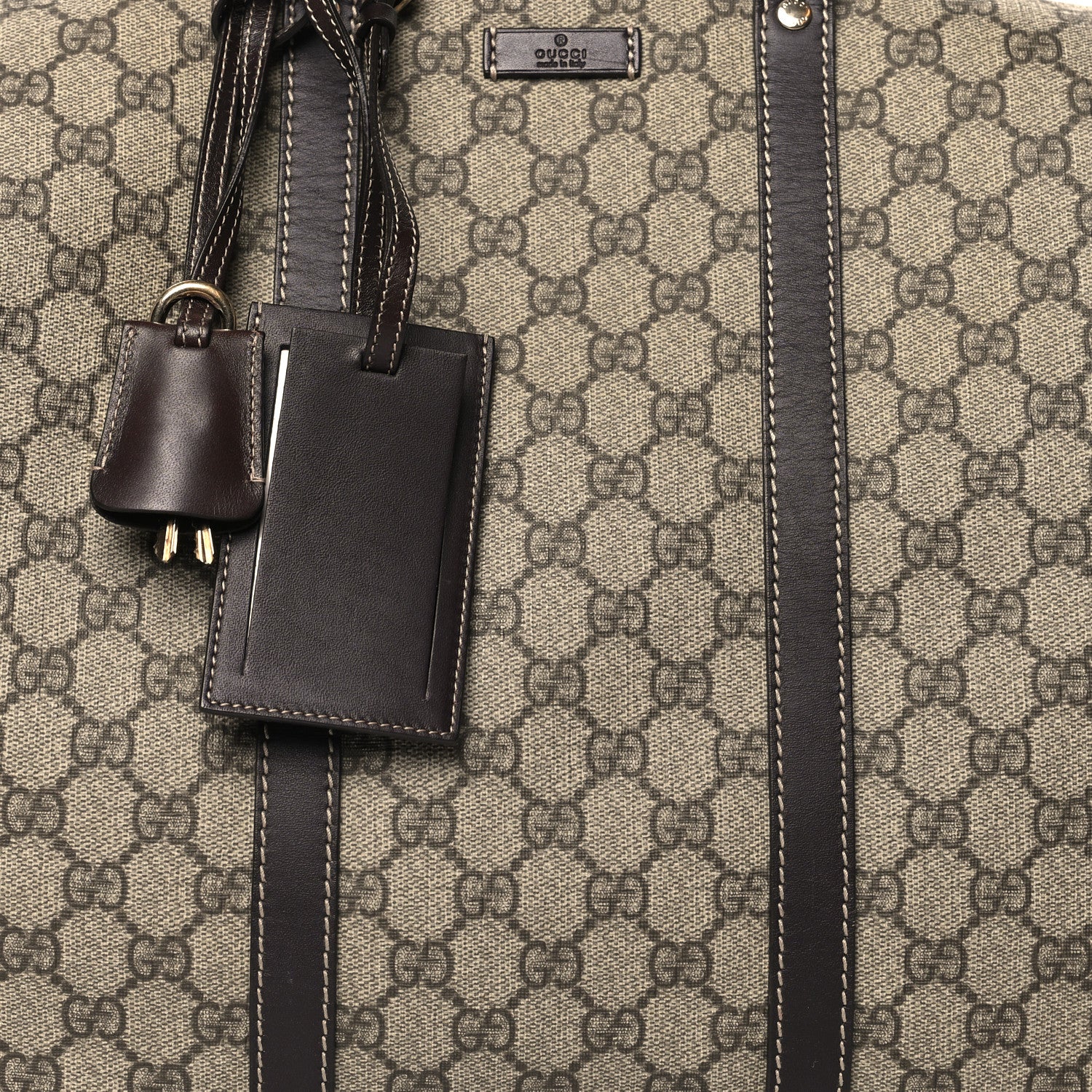 Gucci GG Plus Monogram Large Carry On Duffle Trolley Brown 8 of 14