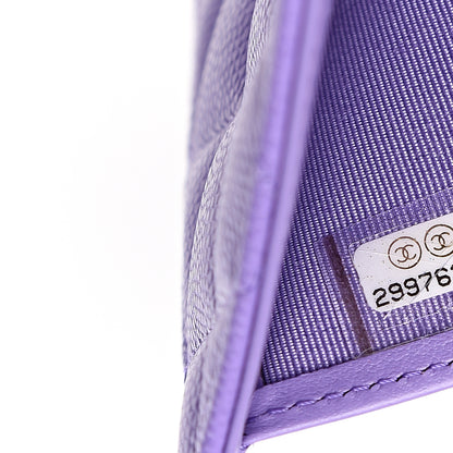 Chanel Caviar Quilted Flap Card Holder Wallet Purple 6 of 8