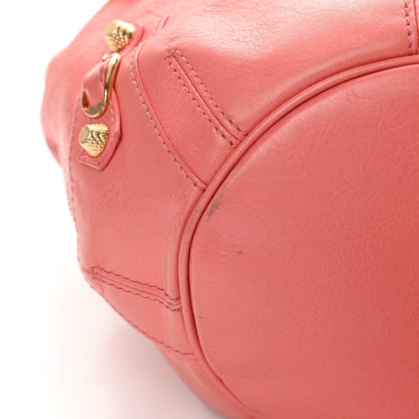 Agneau Giant 12 Gold Hardware Mini Pompon Rose Azalee