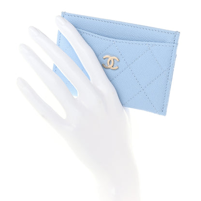 Chanel Caviar Quilted Card Holder Light Blue 2 of 11