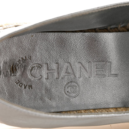 Chanel Laminated Goatskin CC Espadrilles 36 Silver 8 of 12