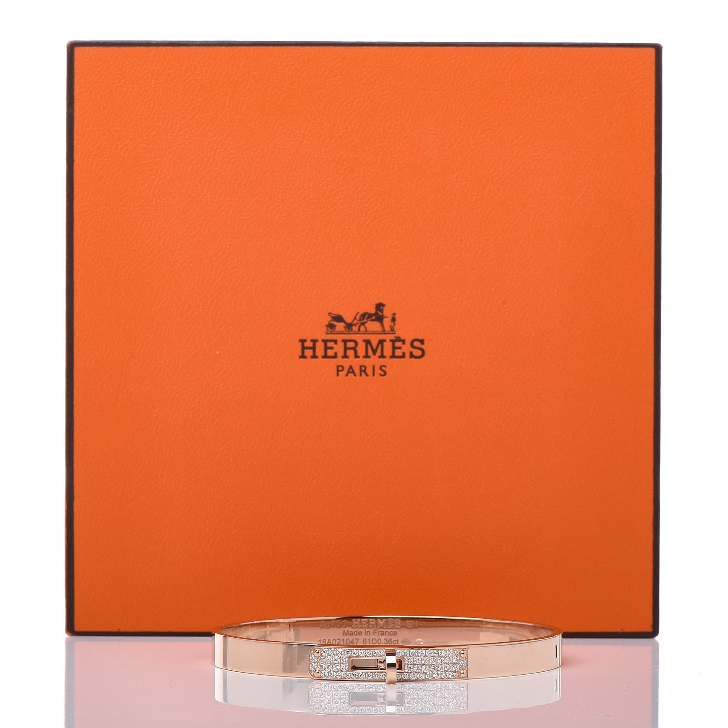 Hermes 18K Rose Gold Diamond PM Kelly Pave Bracelet SH 4 of 4