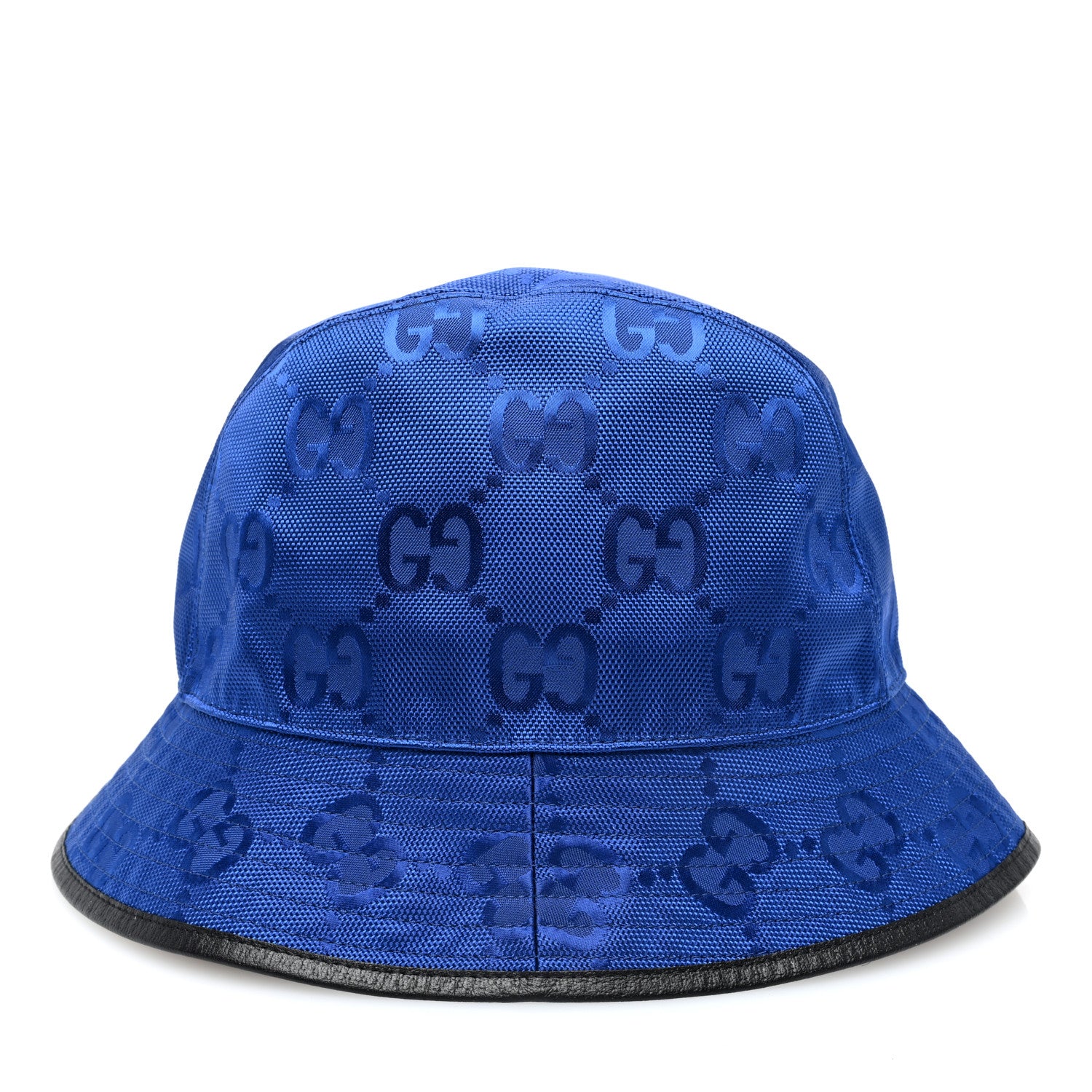 Gucci Econyl Nylon Monogram Off The Grid Will Bucket Hat Orient Blue Black 5 of 8