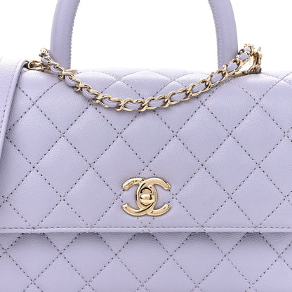 Chanel Caviar Quilted Mini Coco Handle Flap Light Purple 8 of 10