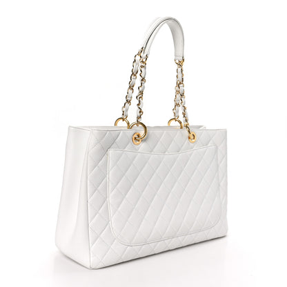 Chanel Caviar Quilted Grand Shopping Tote GST White 2 of 11