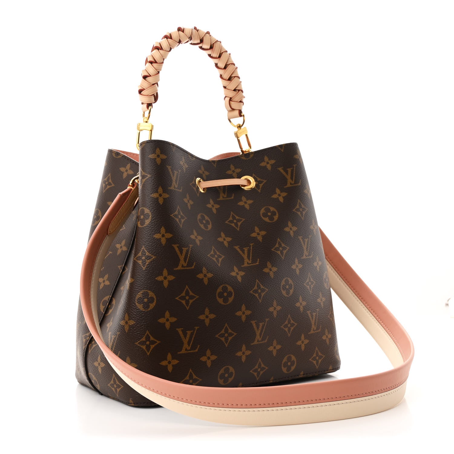Louis Vuitton Monogram Braided Neonoe MM Peach Cream 3 of 12