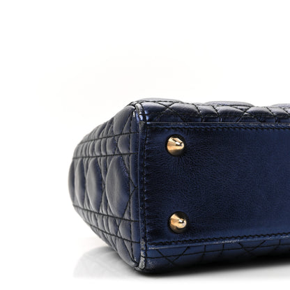 Christian Dior Metallic Lambskin Cannage Small My ABCDior Lady Dior Blue 8 of 9