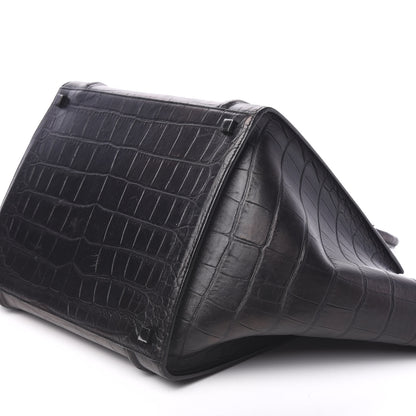 Celine Crocodile Embossed Calfskin Large Phantom Luggage Black 9 of 10