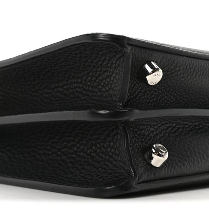 Fendi Cuoio Romano Vitello Cover Glazed Fabric Bi-Color FF 1974 Mini Peekaboo I SEE U Satchel Black Brown 8 of 9