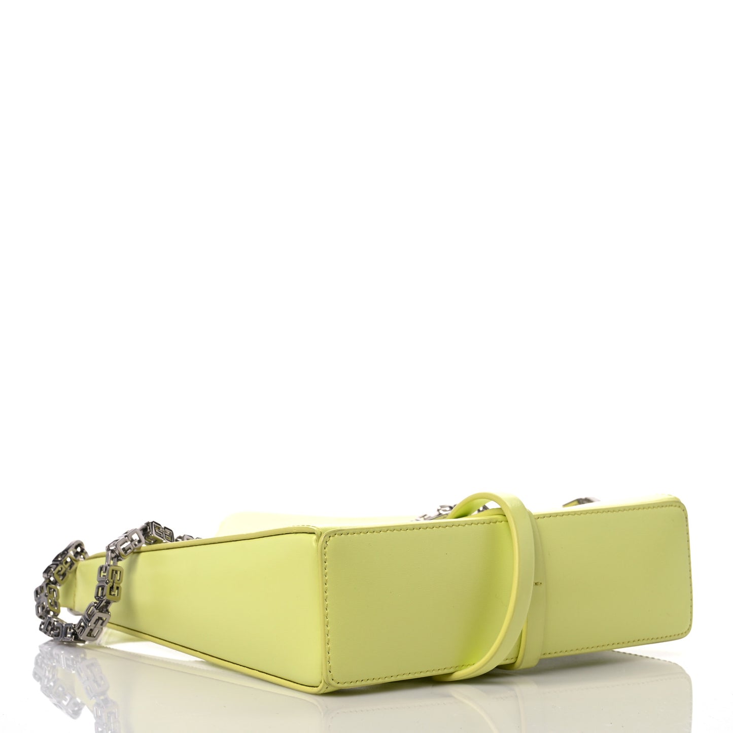 Box Calfskin Mini Cut Out Shoulder Bag Neon Yellow