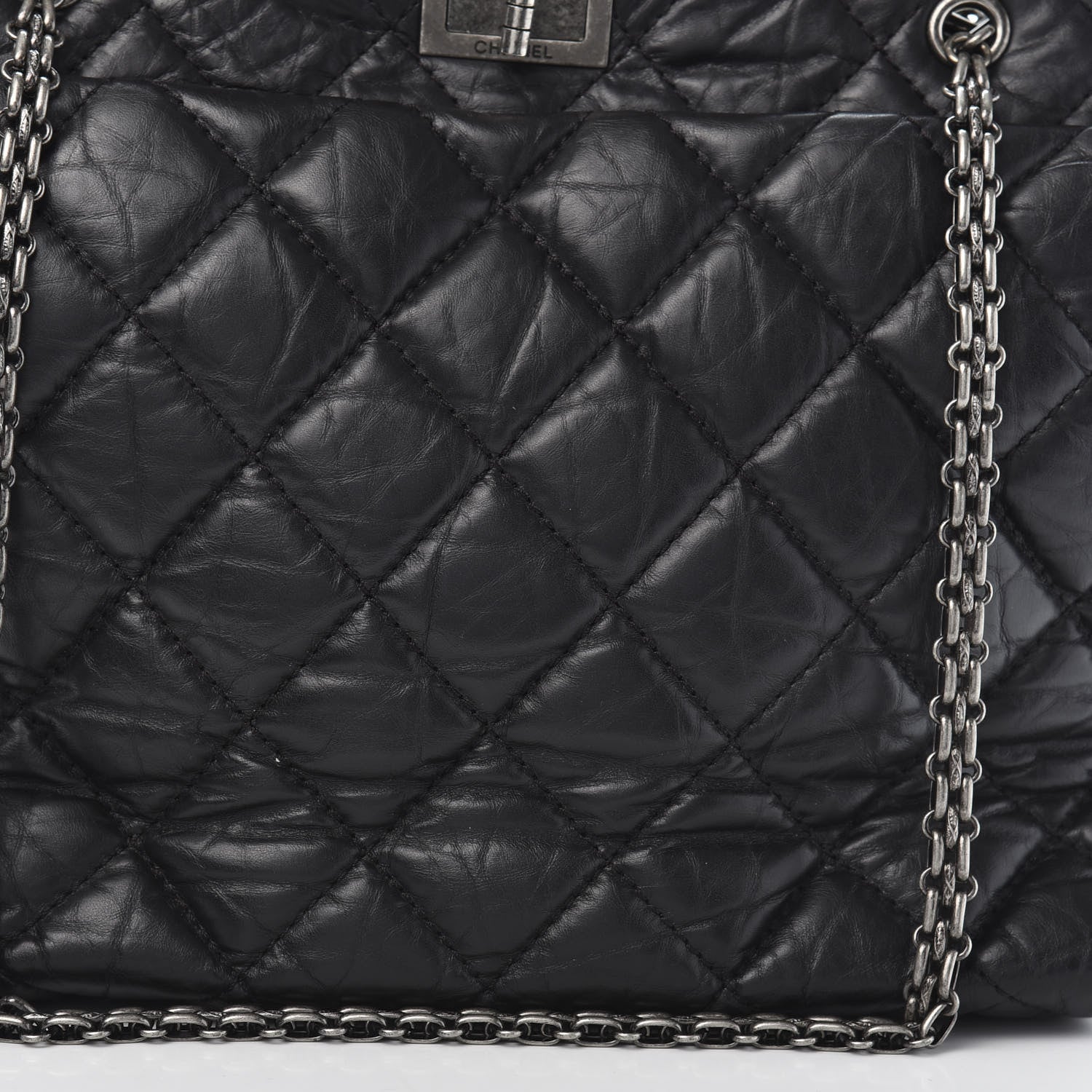 Chanel Aged Calfskin Reissue 2.55 Tote Black 12 of 13