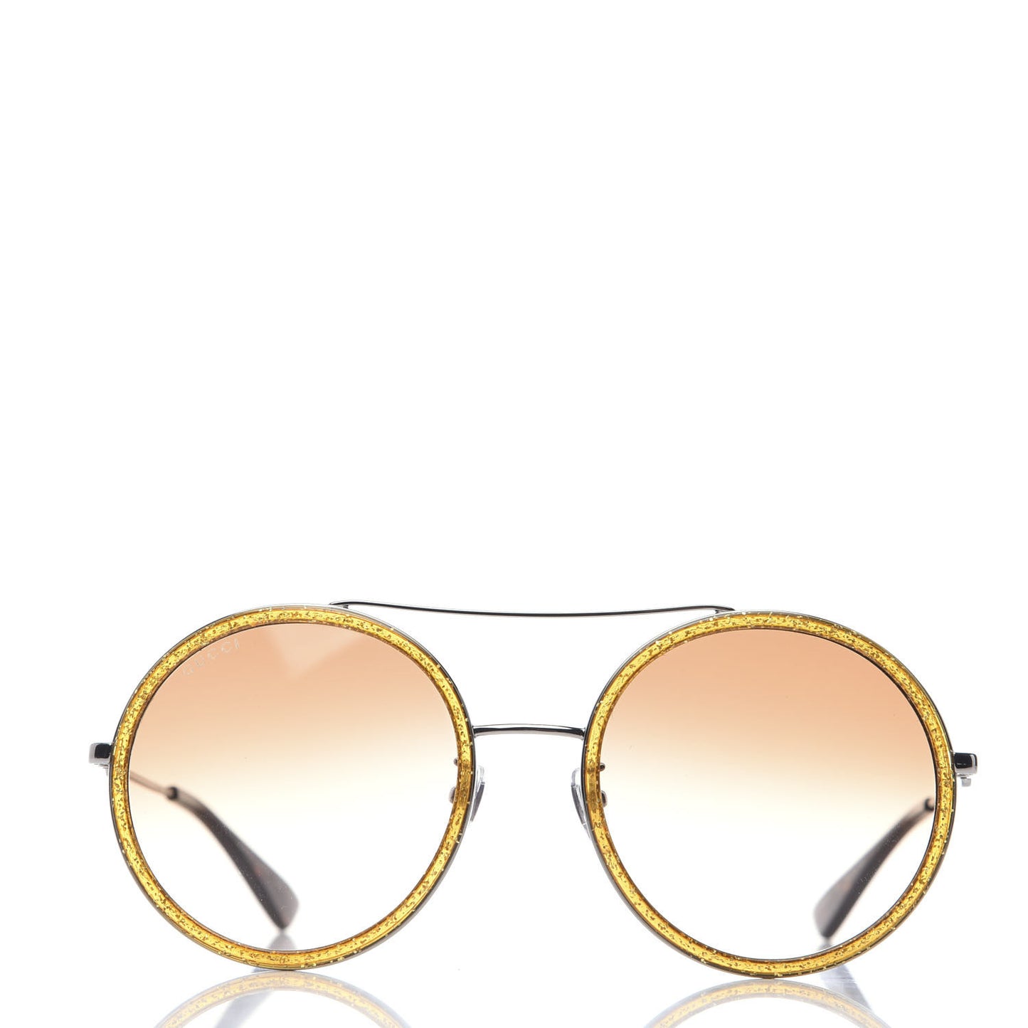 Round Frame Glitter Sunglasses GG0061S Yellow