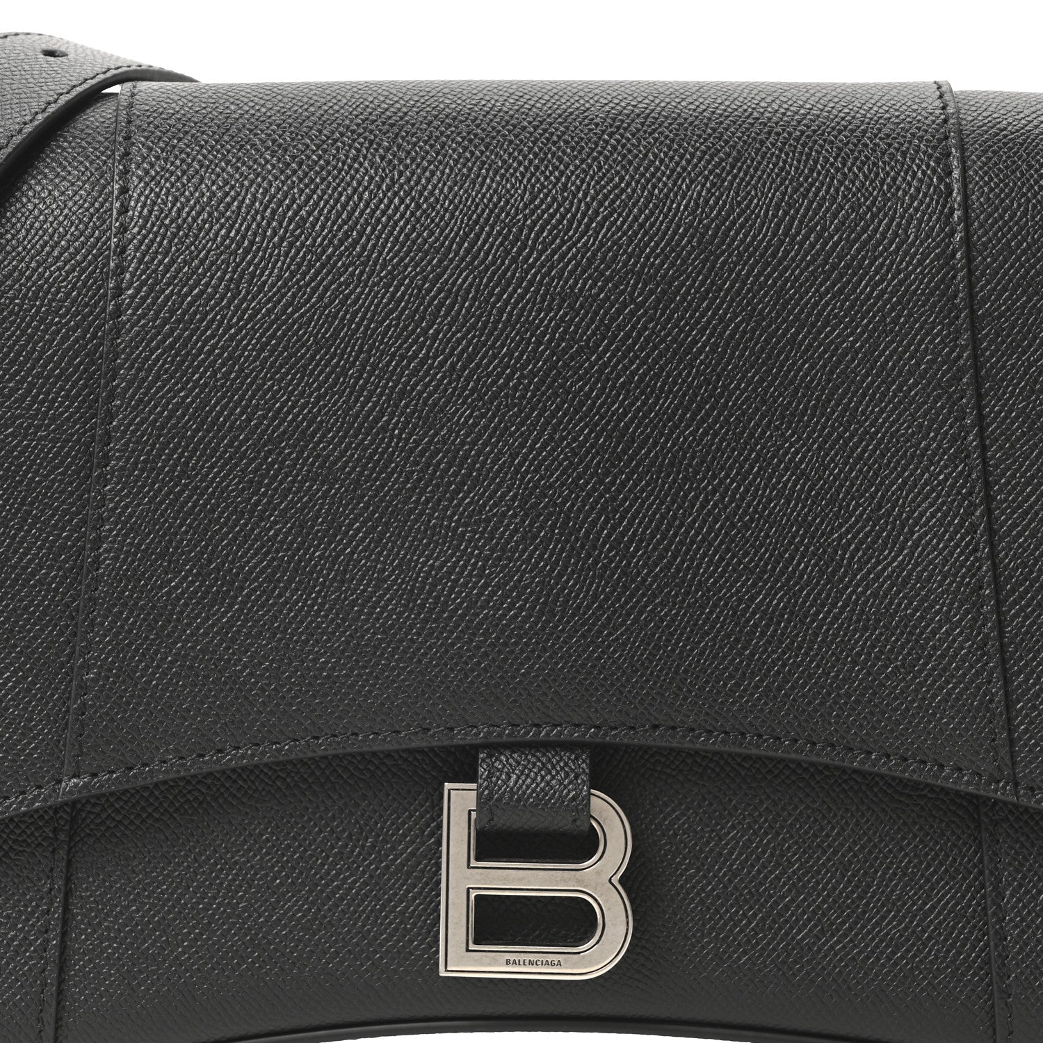 Balenciaga Semi Matte Soft Textured Calfskin Downtown Shoulder Bag Black 8 of 10