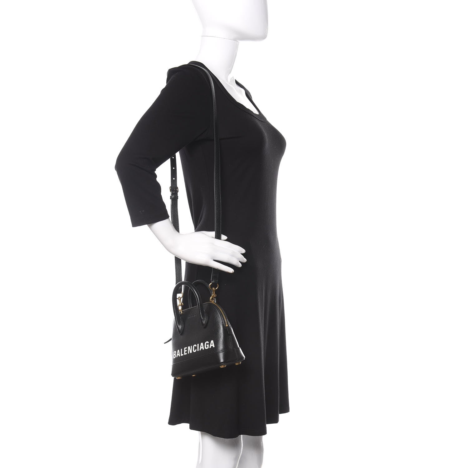 Balenciaga Grained Calfskin XXS Ville Top Handle Bag Black 2 of 9