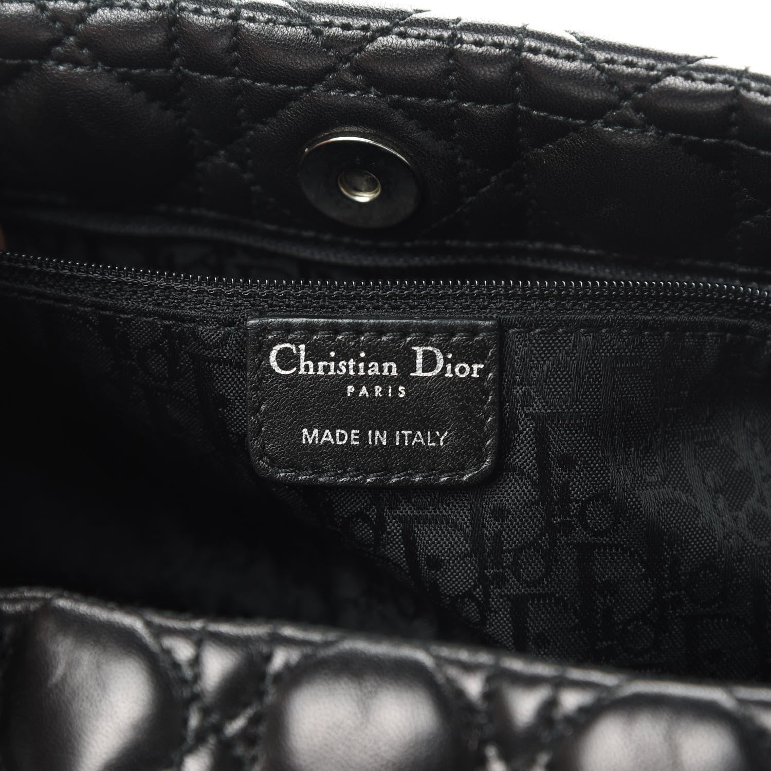 Christian Dior Lambskin Cannage Lady Dior Shoulder Bag Black 6 of 16