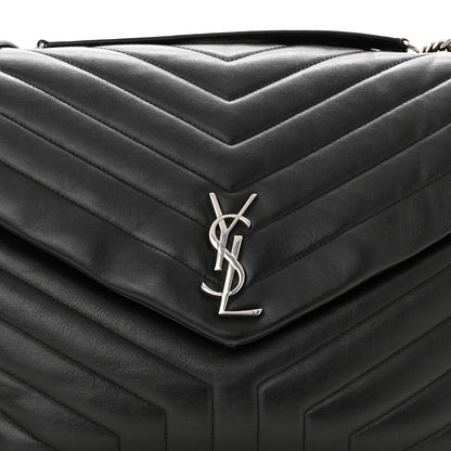 Saint Laurent Calfskin Y Quilted Monogram Large Loulou Chain Satchel Black 9 of 12