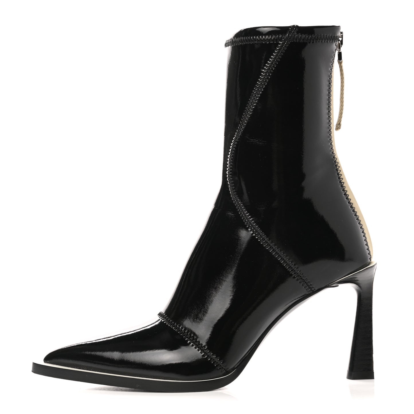Glossy Neoprene FFrame Ankle Boots 37.5 Black