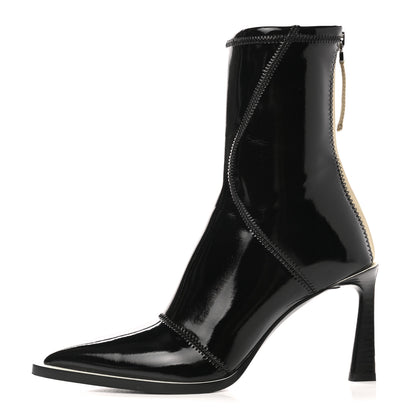 Fendi Glossy Neoprene FFrame Ankle Boots 37.5 Black 1 of 8