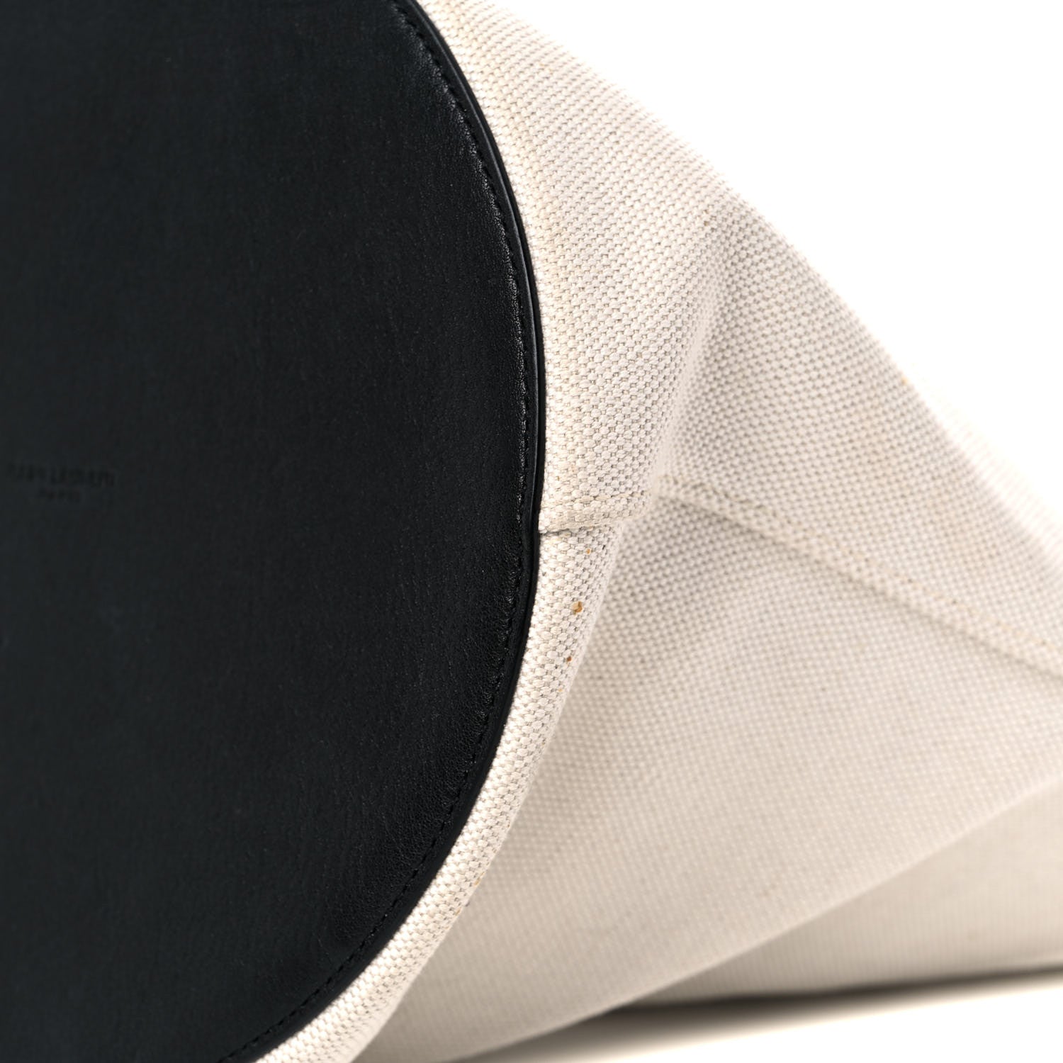 Saint Laurent Linen Calfskin Rive Gauche Bucket Bag Greggio Natural 11 of 13