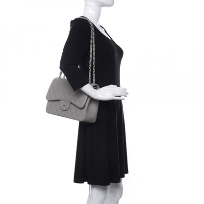 Chanel Lambskin Quilted Jumbo Double Flap Grey 2 of 10
