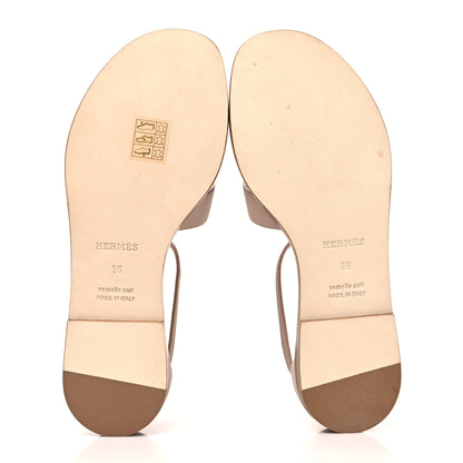 Hermes Calfskin Santorini Sandals 36 Beige Nude 5 of 10