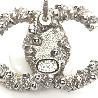 Chanel Crystal CC Earrings Silver 4 of 4