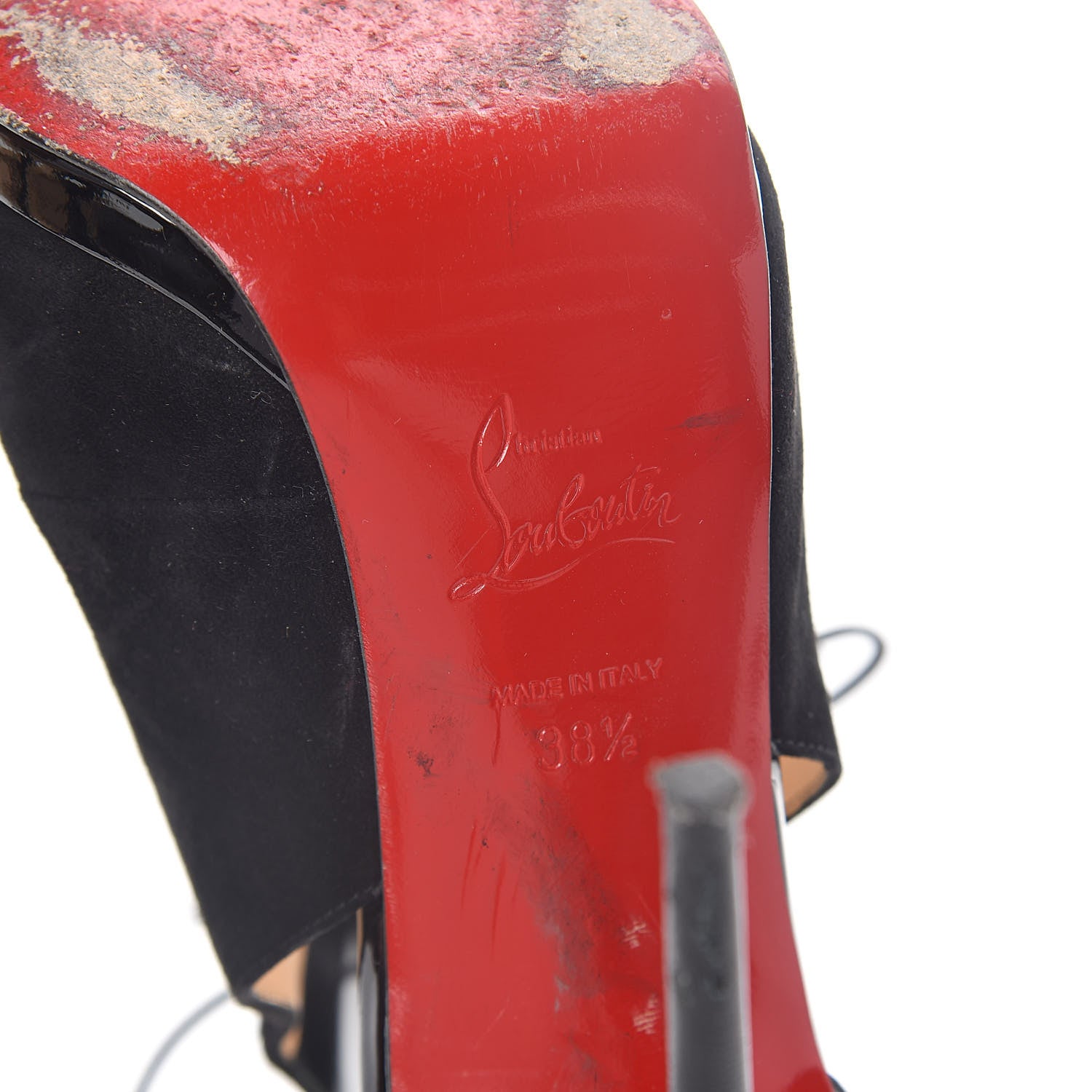 Christian Louboutin Shiny Nappa Suede Patent Campanina 120 Pump 38.5 Black 6 of 8