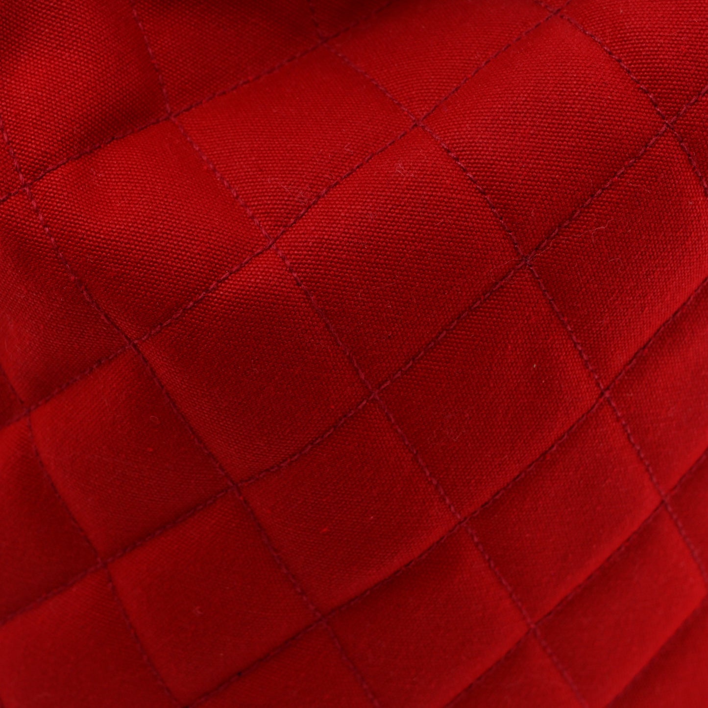 Canvas Lambskin Quilted CC Drawstring Shoulder Bag Red Navy