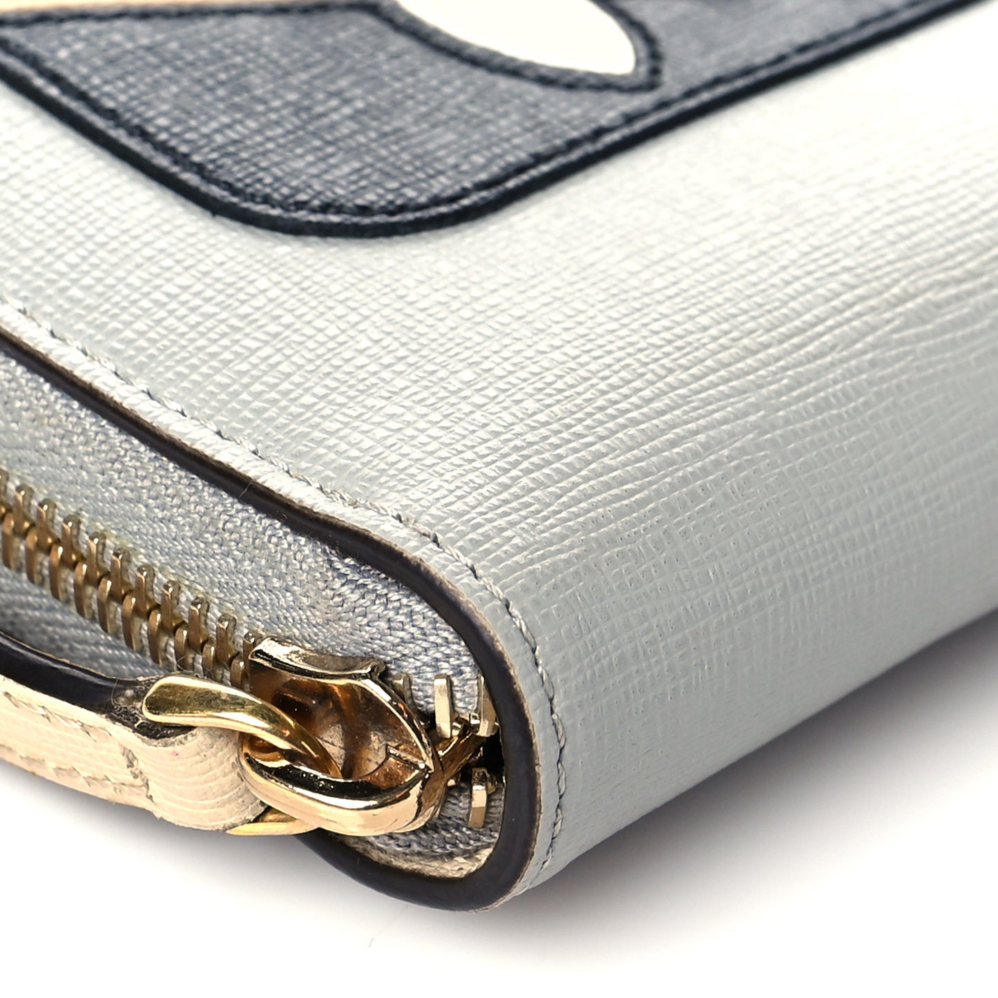 Vitello Elite Monster Eyes Studded Zip Around Wallet Ghiaccio Black Multicolor
