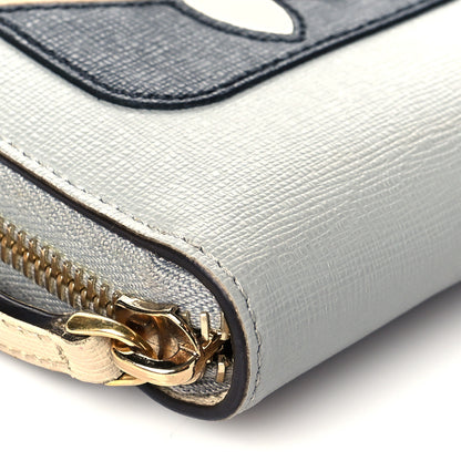 Fendi Vitello Elite Monster Eyes Studded Zip Around Wallet Ghiaccio Black Multicolor 9 of 11