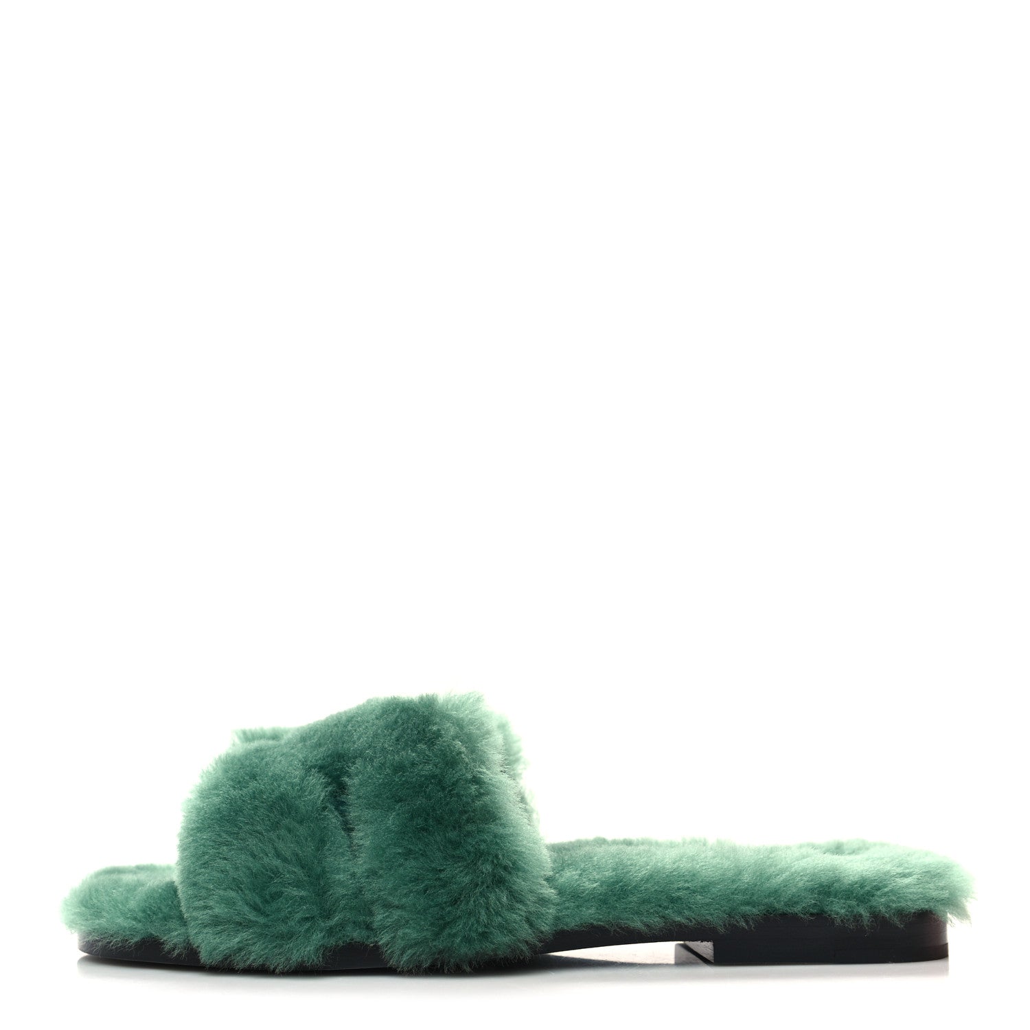 Hermes Woolskin Oran Sandals 35 Vert Anglais 1 of 8