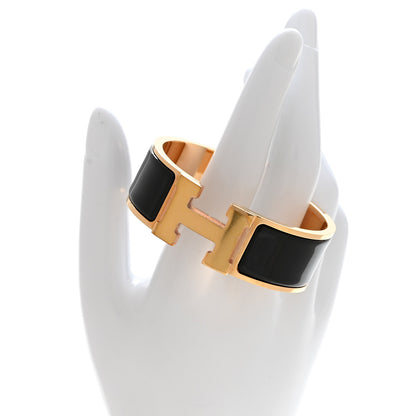 Hermes Enamel Wide Clic Clac H Bracelet PM Black 2 of 4