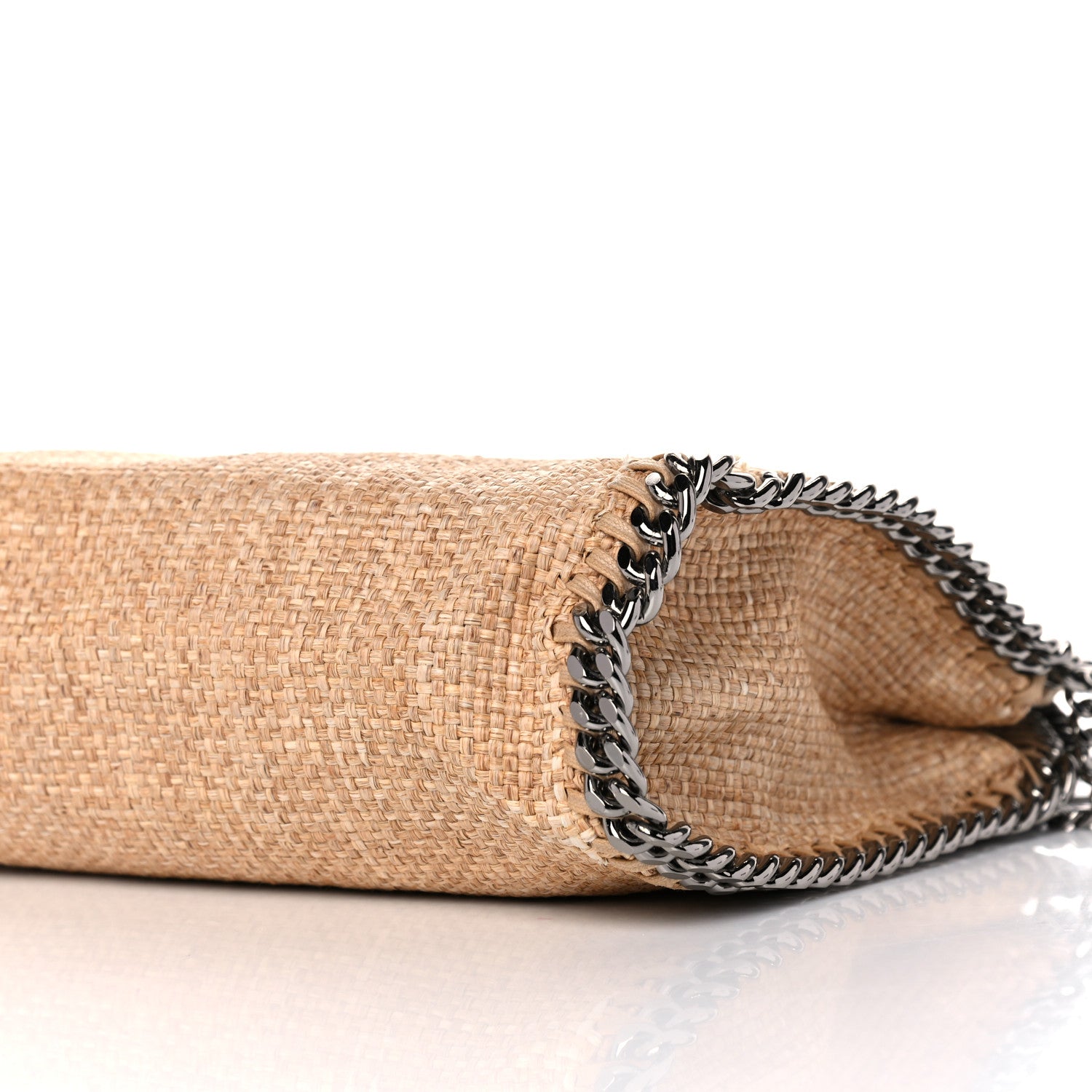 Stella McCartney Woven Raffia Mini Falabella Fold Over Natural 9 of 9