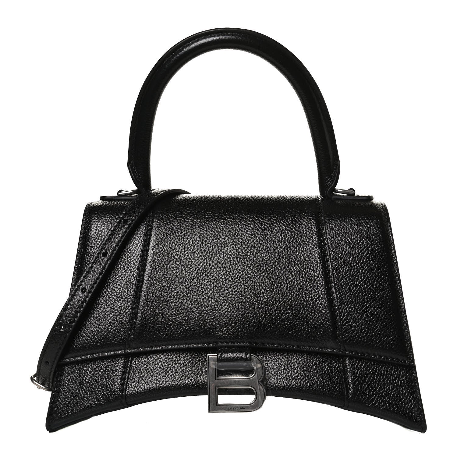 Balenciaga Grained Calfskin Small Hourglass Top Handle Bag Black 1 of 13